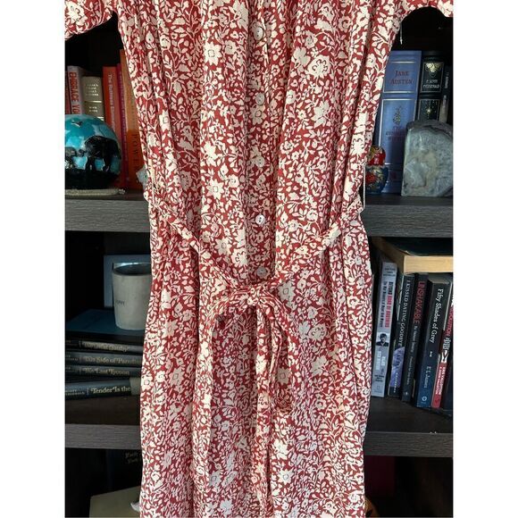 NWOT Faherty Caramel Dress In Spice Sunrise Floral Size XS - Picture 8 of 11